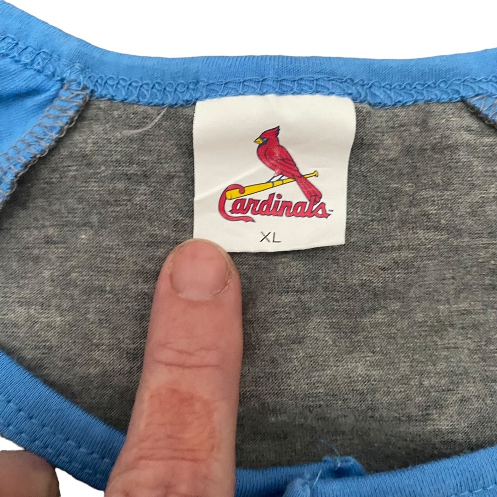 Cardinals Grey & Blue St Louis Short Sleeve Baseball Tee XL - Picture 4 of 10